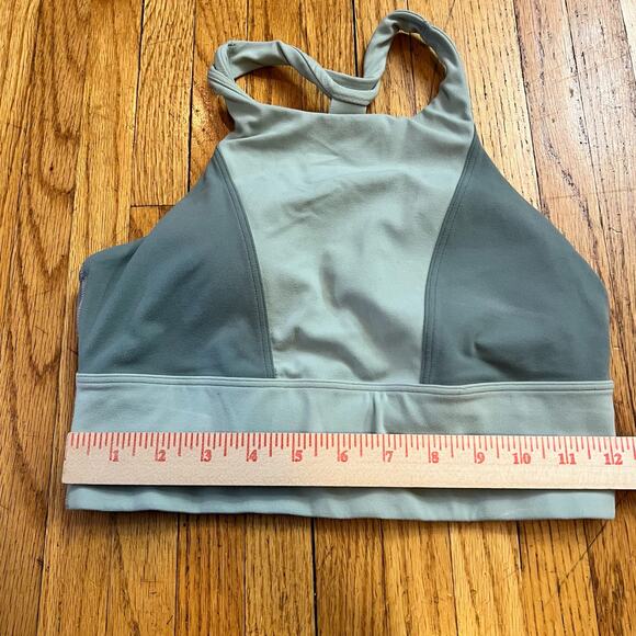 Athleta Radiant Colorblock Bra Womens Small Powervita Gray Green - Picture 7 of 8